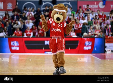 03.02.2016   Munich; Berni  Mascot of FC Bayern Basketball ...