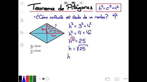 1º ESO: Aplicaciones del teorema de Pitágoras. Figuras planas   YouTube