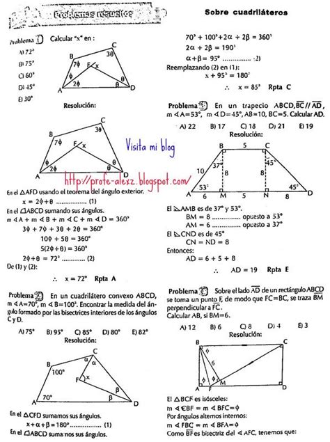 1º ESO ejercicios resueltos de triángulos y cuadriláteros ...
