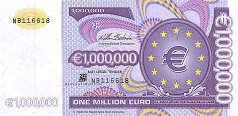 1 million Euro note: obverse | Gambar