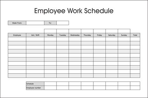 10 Best Free Printable Blank Employee Schedules ...