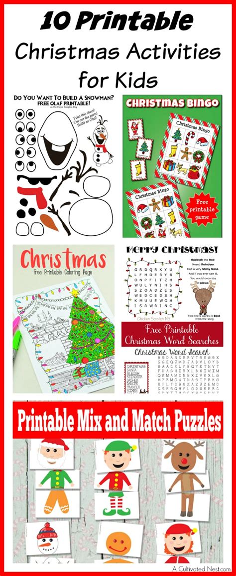 10 Printable Christmas Activities for Kids