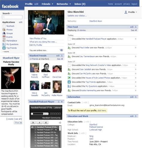 10 Screenshots of the Old Facebook Designs