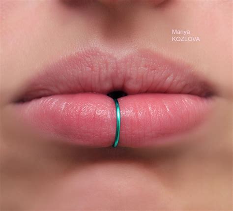 10mm Seafoam Green Lip Cuff Ring  Fake lip ring piercing ...