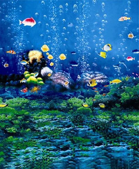 10x10FT Aquarium Under Sea Blue Seabed Fish Bubbles Coral ...
