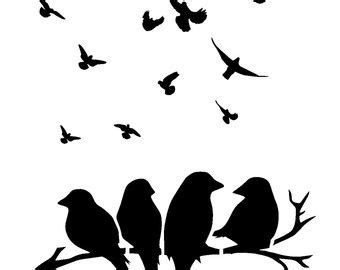 11.7/16.5 pájaros en la plantilla de ramas. Aves 2. por LoveStencil ...