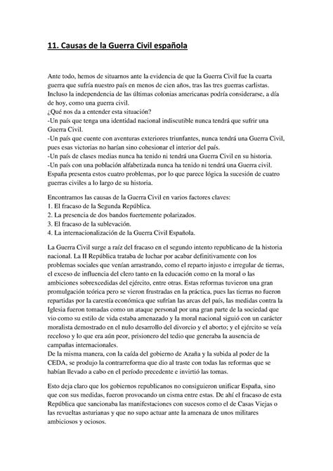 11. Causas de La Guerra Civil Española   StuDocu