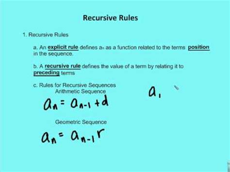 12.5 Recursive Rules  Lesson    YouTube