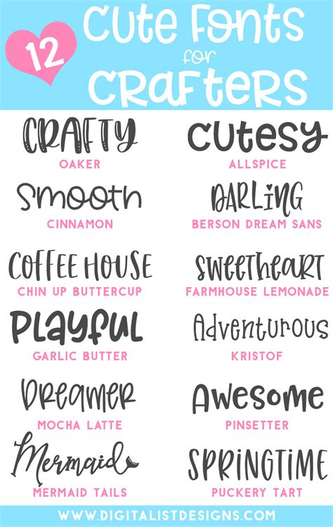 12 Adorably Cute Fonts for Crafters | DigitalistDesigns