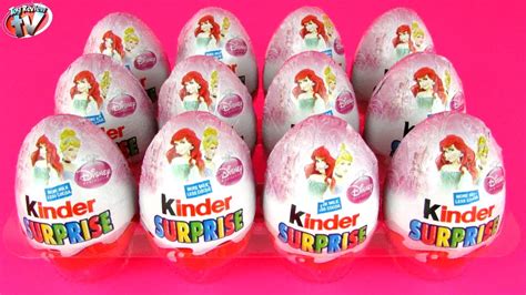 12 Disney Princess Kinder Surprise Eggs Opening Toy Review ...