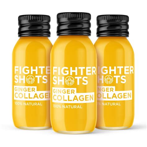 12 x Ginger & Collagen Shots by Fighter Shots 60ml   Ginger Shot Drinks ...