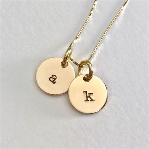 14K Gold Letter Charm Necklace   Initial Jewelry