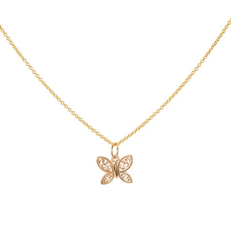14k Yellow Gold Dainty Butterfly Charm Necklace – StonedLove by Suzy
