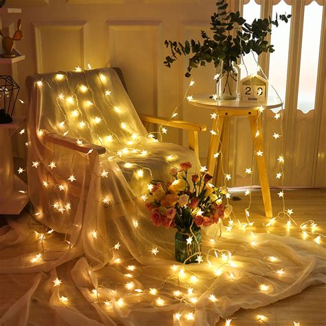 16.4ft LED Star String Lights, Battery Operated Twinkle ...
