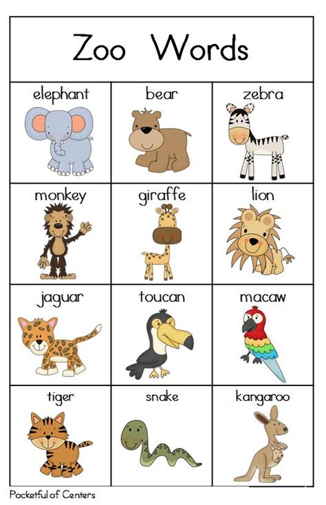 17 Best images about Zoo Animals: Literacy on Pinterest | Pocket charts ...