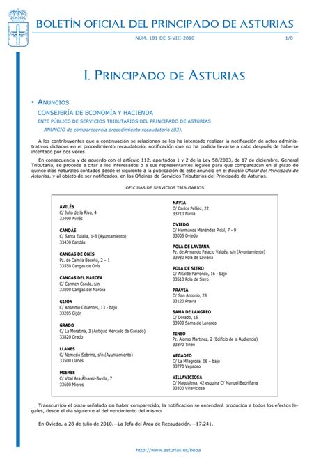 181 DE 5 VIII 2010   Gobierno del principado de Asturias