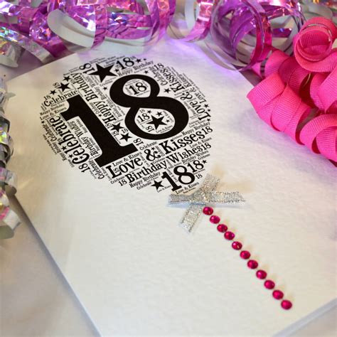 18th happy birthday balloon sparkle card by sew very ...