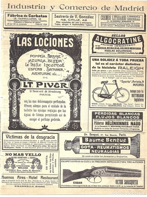 1913 hoja revista publicidad anuncios perfumerí   Comprar Revistas y ...