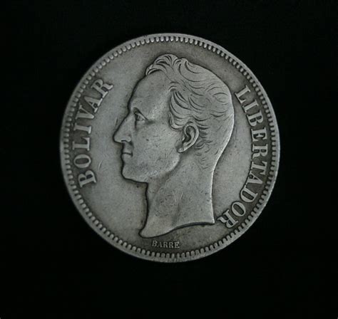 1924 5 Bolivares Venezuela Large Silver dollar size World ...