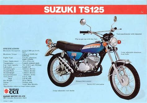 1974 Suzuki TS125l brochure | Suzuki bikes, Suzuki ts125 ...