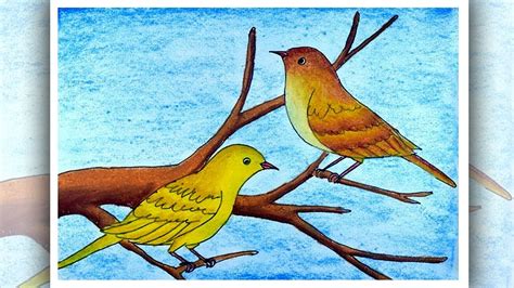 2 Bluebirds Sitting On A Perch Pencil Drawing   Bird ...