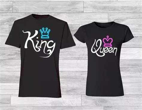 2 Camisetas Personalizadas Parejas Novios Amor King Queen ...