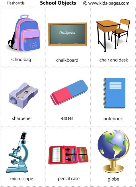 2º primaria Inglés: school objects flashcards / vocabulario objetos de ...