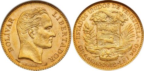 20 Bolivar 1912 Venezuela Gold | Prices & Values KM Y32 Fr 5