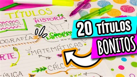 20 IDEAS PARA DECORAR TUS APUNTES | TÍTULOS BONITOS ️IDEAS ...