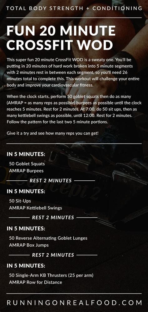 20 Minute CrossFit WOD   Running on Real Food Workouts