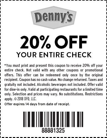 20% Off Denny s Coupons, Printable Coupons February 2020