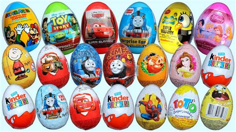 20 Surprise Eggs Kinder Surprise Disney Pixar Cars 2 ...