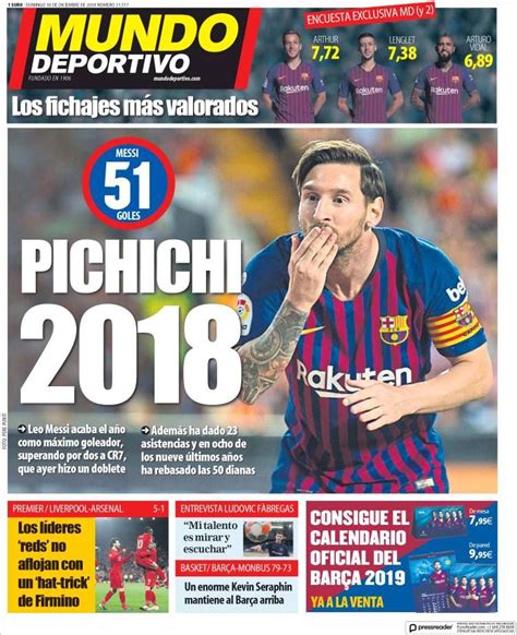 2018 12 30 Portada de El Mundo Deportivo  España  | Mundo ...