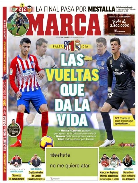 2019 02 08 Portada de Marca  España  | Resultados futbol ...