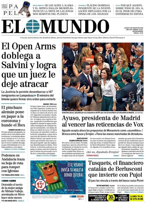 2019 08 15 Periódico El Mundo  España . Periódicos de ...