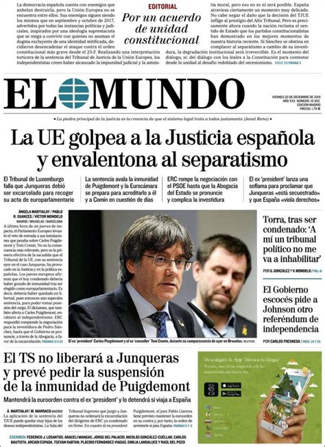 2019 12 20 Periódico El Mundo  España . Periódicos de ...