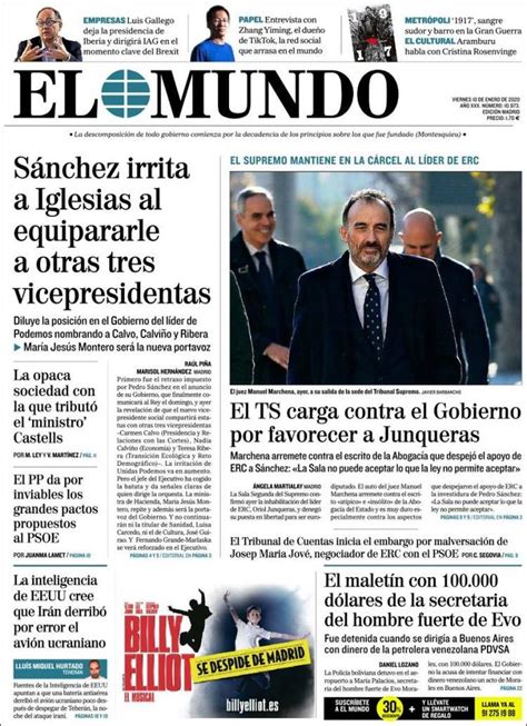 2020 01 10 Periódico El Mundo  España . Periódicos de ...