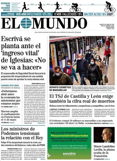 2020 04 14 Periódico El Mundo España . Periódicos de ...