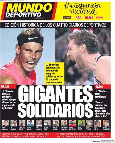 2020 04 27 Periódico El Mundo Deportivo España ...