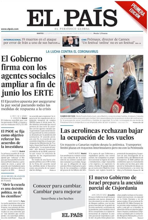 2020 05 12 Periódico El País España . Periódicos de ...