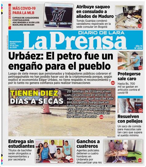 2020 07 30 Periódico La Prensa de Lara  Venezuela ...