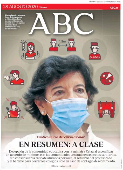 2020 08 28 Periódico ABC España . Periódicos de España ...