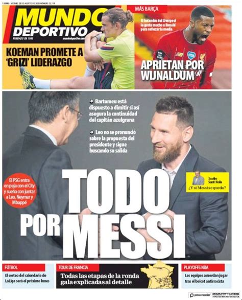 2020 08 28 Periódico El Mundo Deportivo España ...