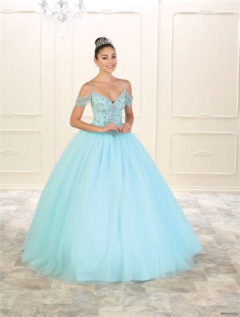 21 Ideas de Vestidos de XV Años Color Celeste 【CATÁLOGO ...