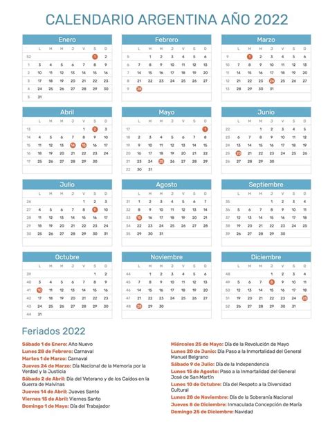 23 best Calendario con feriados año 2022 images by Calendario Hispano ...