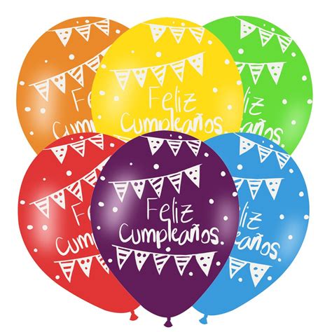 25 Globos Feliz Cumpleaños Surtidos Cotillon Fiestaclub ...