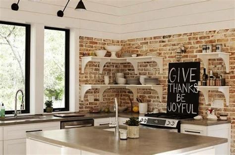 25 Modern Kitchens and Interior Brick Wall Design Ideas