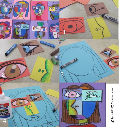 2nd grade cubism oil pastels  like the ways the facial ...