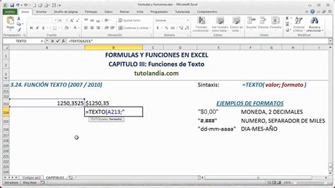 3.24 Función Texto: Fórmulas y Funciones en Excel   YouTube