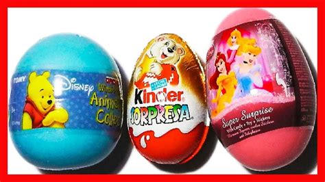 3 huevos sorpresa en español de Winnie the Pooh Princesas Disney y ...